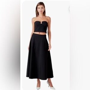 Elegant Black Midi Skirt for Women